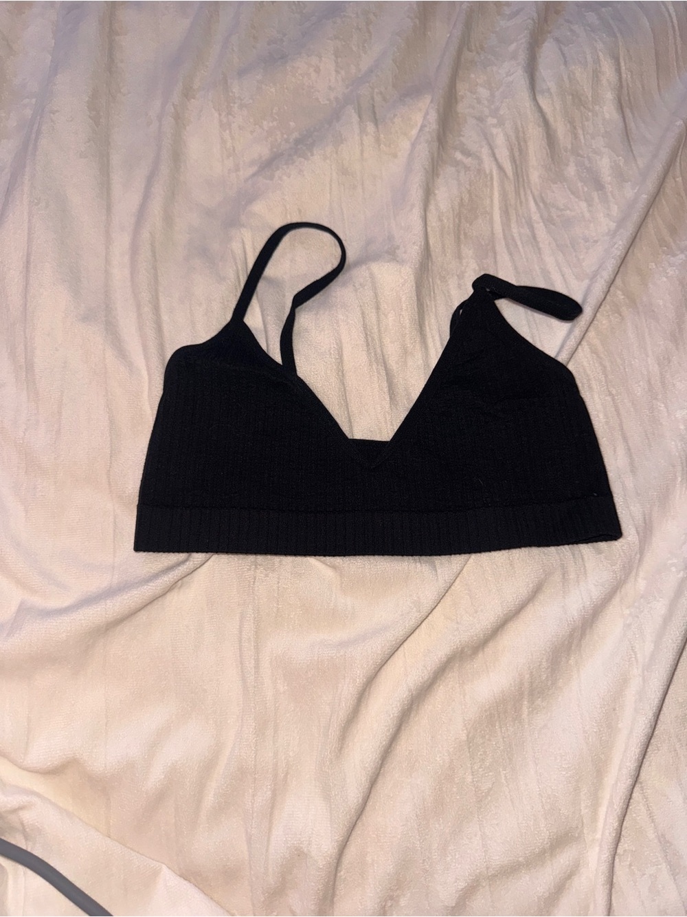 Black Ribbed Bralette